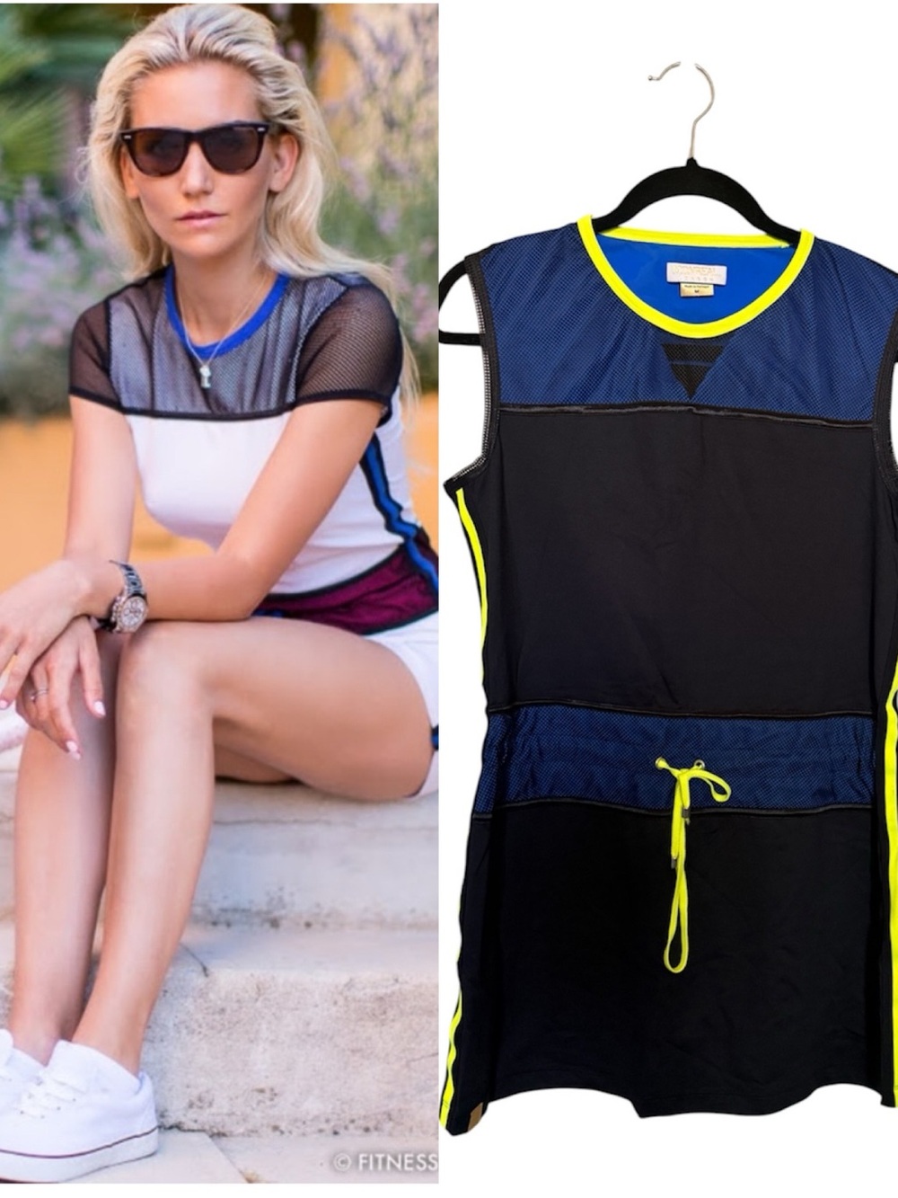 MonReal London Performance Drawstring Waist Signature Sport Tennis Dress